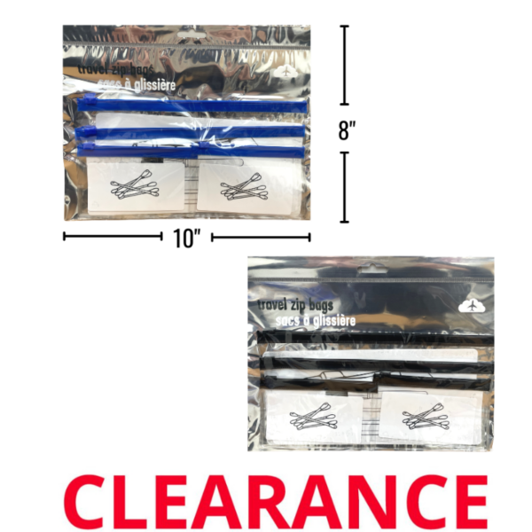 Wholesale Travel Zipper Bags, 4-Piece - Asst. Colours