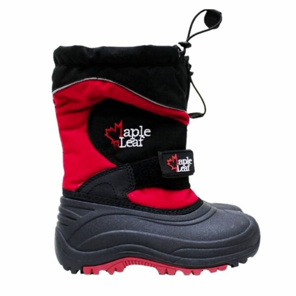 Wholesale Youth Winter Boots, Nylon Velcro,10″ Tall, Red & Black (Size 11-3)
