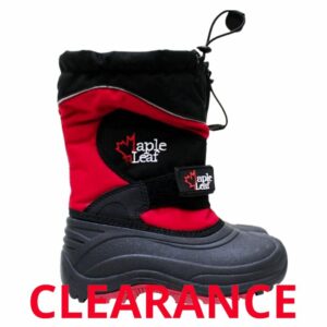 Wholesale Youth Winter Boots, Nylon Velcro,10″ Tall, Red & Black (Size 11-3)