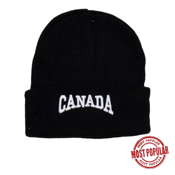 Wholesale Adult Canada Cuff Toque – Black