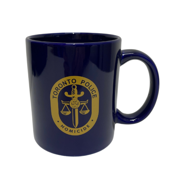 promotional mug in cobalt blue