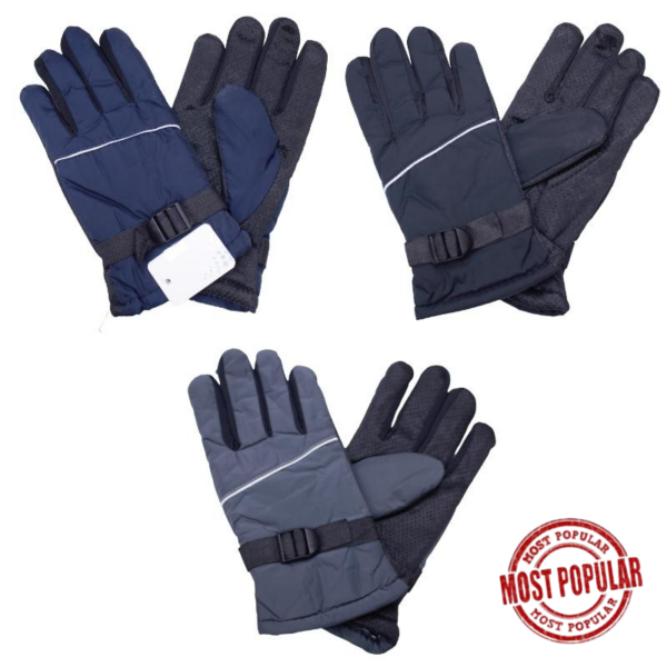 Wholesale Adult Fleece Ski Gloves with Adjustable Straps