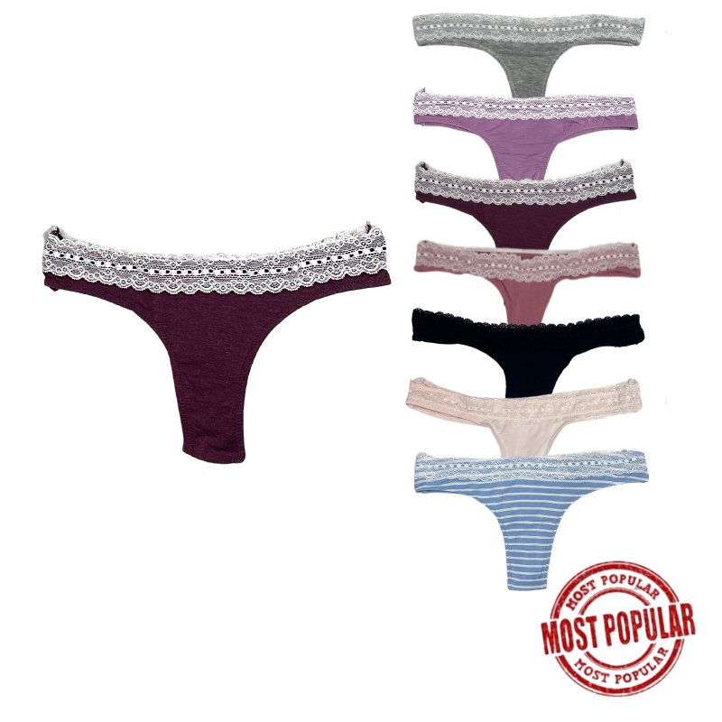 Wholesale Medium Ladies Thong Asst. Colours in Canada