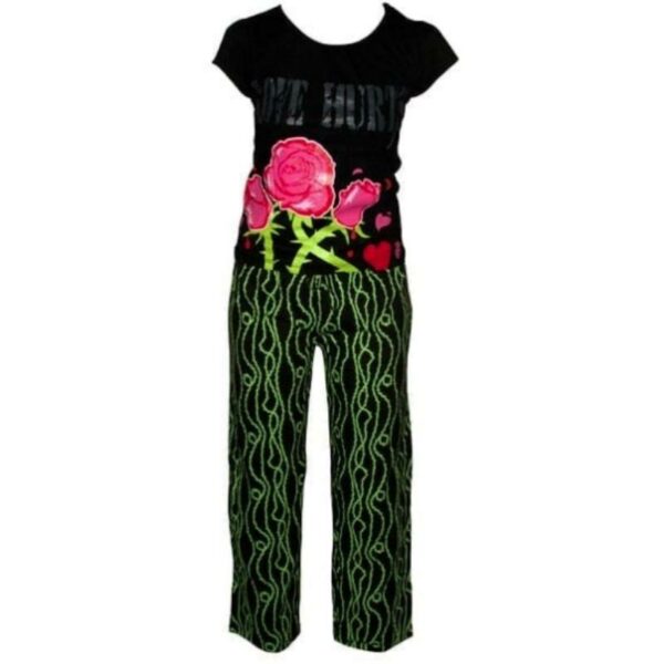 Ladies Two Piece Pajama Set Love Hurts