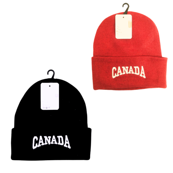 Wholesale Adult Canada Cuff Toque – Red & Black