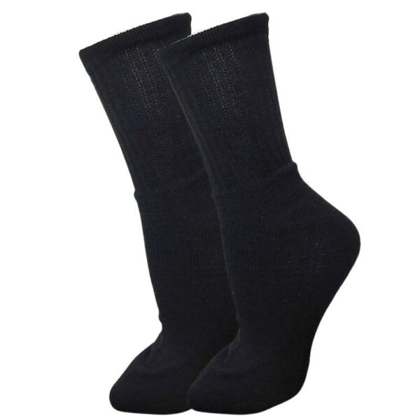 Wholesale Adult Sports Socks, Black - Size 10-13, 3-Pack ($1.10 Each) - Image 2