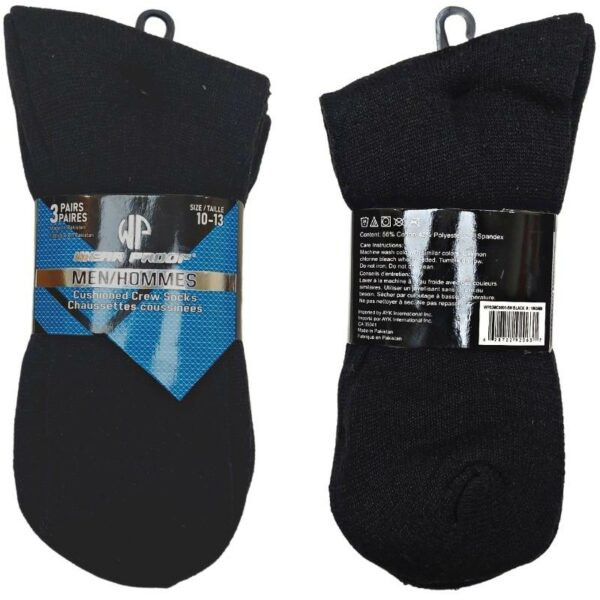 Wholesale Adult Sports Socks, Black - Size 10-13, 3-Pack ($1.10 Each) - Image 3