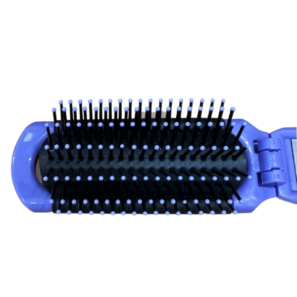 Wholesale Folding Hairbrush with Mirror - Pink & Purple - Image 3