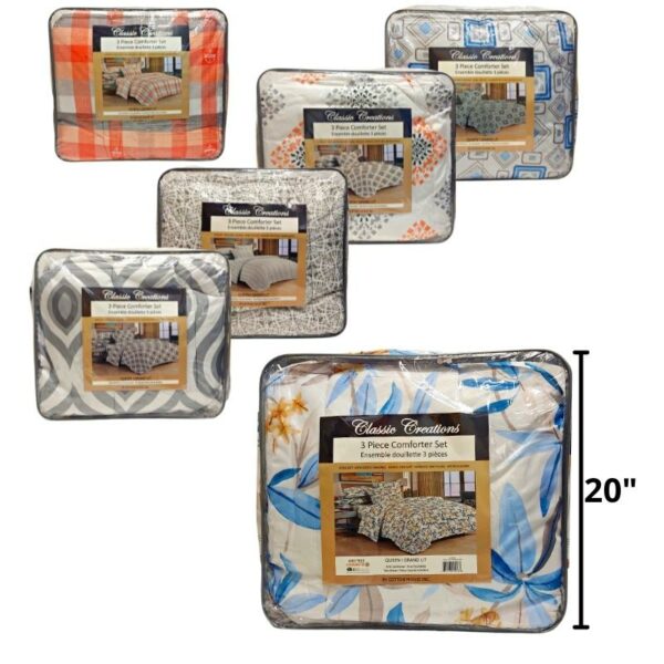 Comforter 3 Piece Set Queen - Assorted Print