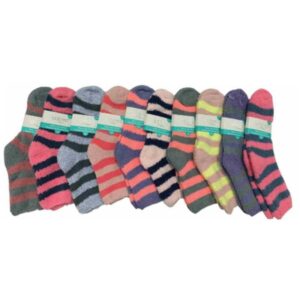 Ladies Fluffy Socks - 9-11 - ASST COL