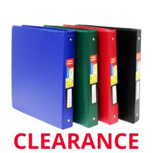 Wholesale 3-Ring Hard Cover 1’’ Binder – 4 Asst. Colours