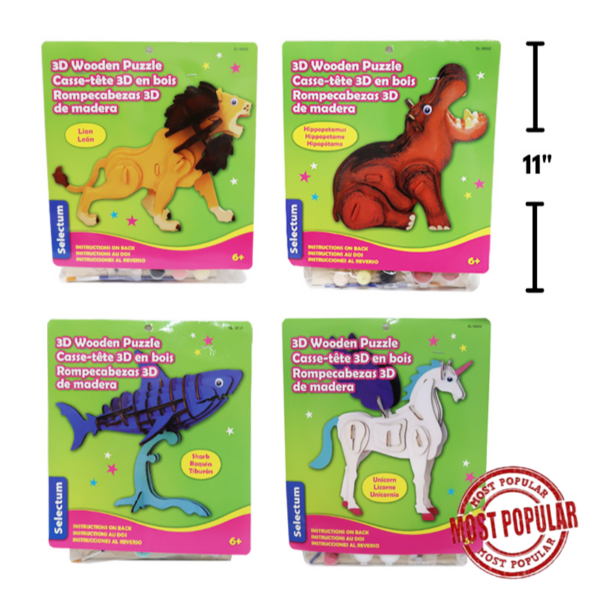 Wholesale 3D Wood Puzzle Paint Set - Asst. Characters