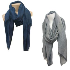 Wholesale Adult Fall Scarf - Denim & Grey