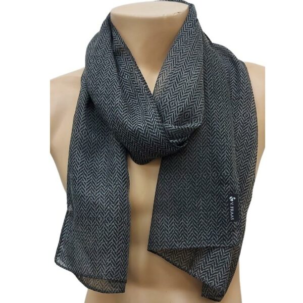 Wholesale Adult Fall Scarf - Blue & Grey - Image 3