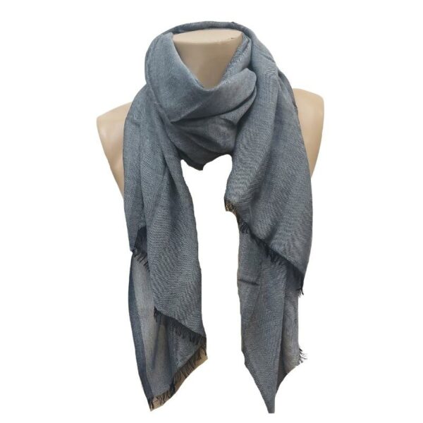Wholesale Adult Fall Scarf - Denim & Grey - Image 3