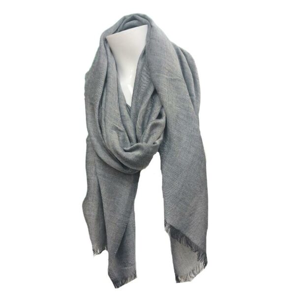 Wholesale Adult Fall Scarf - Denim & Grey - Image 4