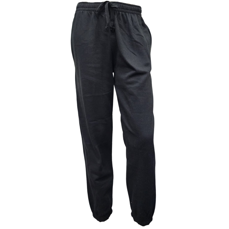 Wholesale Adult Fleece Track Pant Black- Size Small