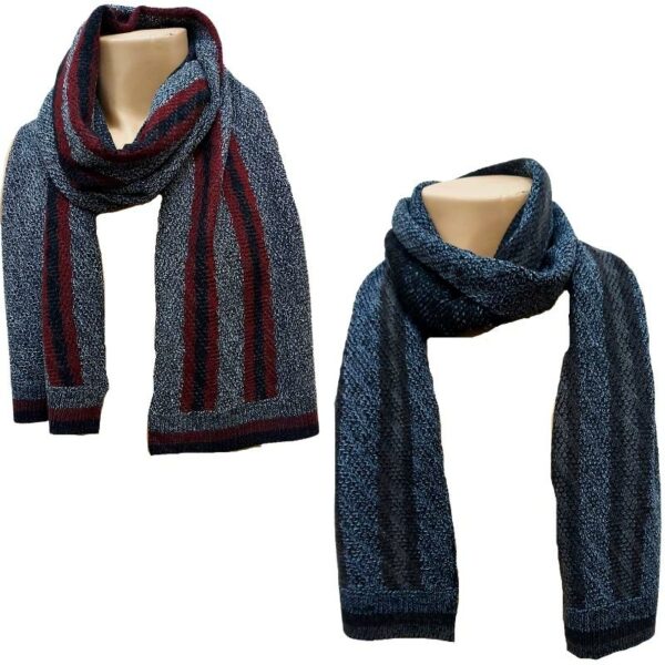 Wholesale Adult Knit Striped Scarf - Asst Colours