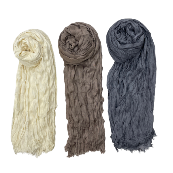 Wholesale Ladies Oversize Crinkle Scarf - 3 Colours