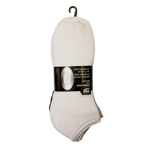 Wholesale Men's Low Cut, Black & White Socks, 10-Pack - Size: 10-13 ($0.95 each) - Image 2