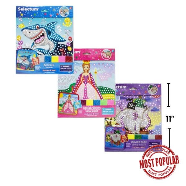 Wholesale Selectum Craft Kit Glitter Foam Mosaic Kit - Asst. Styles