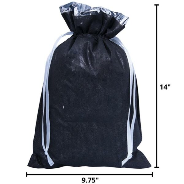 Drawstring Gift Bag - Black 9.75x 14