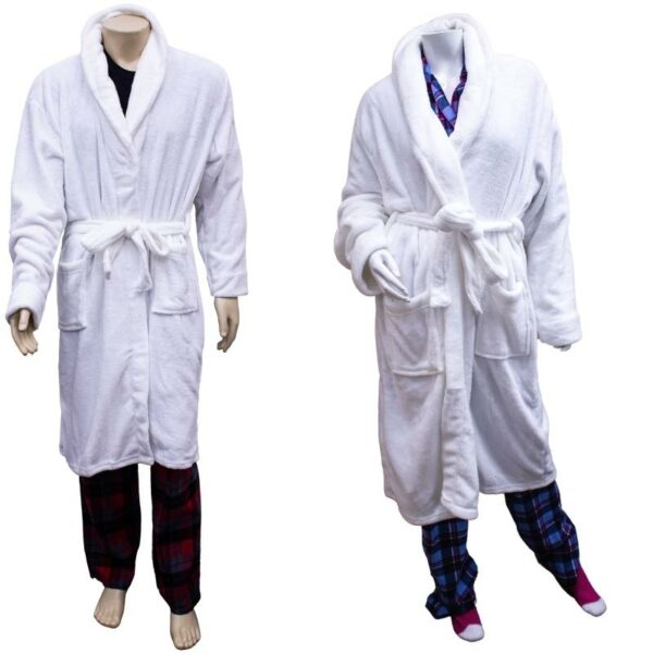 Wholesale Adult Coral Robe in White - Image 4