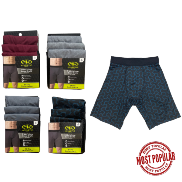 Wholesale Men's 3-Pack 9" Boxer Brief Dri Fit