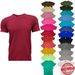 Wholesale Adult Soft-Style Cotton T-shirt – Asst. Colours (Size Small) BS