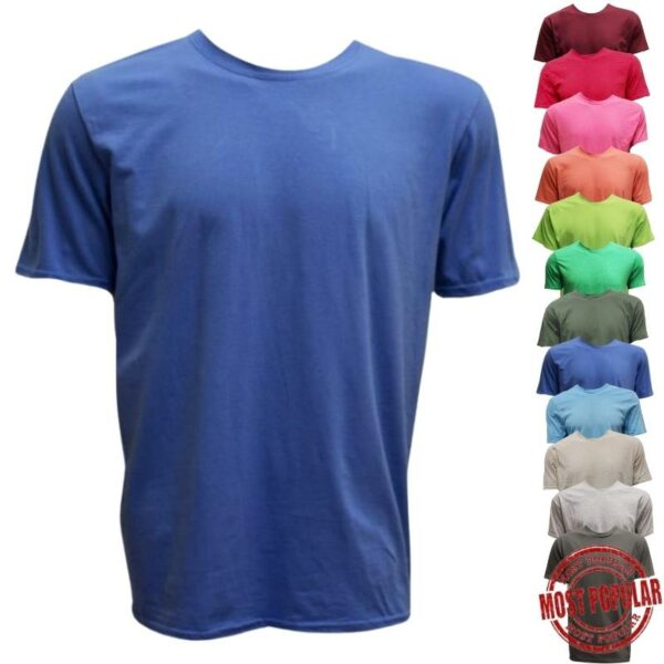 Wholesale Adult Soft-Style Cotton T-shirt – Asst. Colours (Size X-Large) BS