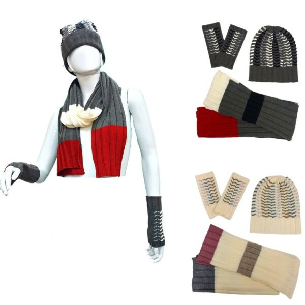 Wholesale Adult Winter Set - Scarf, Hat & Armband.