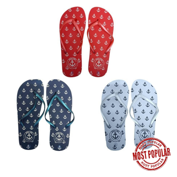 Wholesale Ladies Anchor Flip-Flops (Size: 6-10)