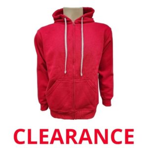 Wholesale Adult Full Zip Hoodie – Red (Size_ X-Large)