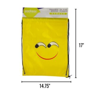 Wholesale Emoji Drawstring Backpack (Smirk)