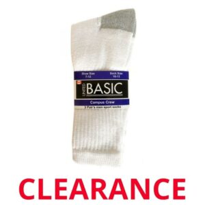 Wholesale Men’s White Sport Socks 3 Pair Pack ($1.00 each)