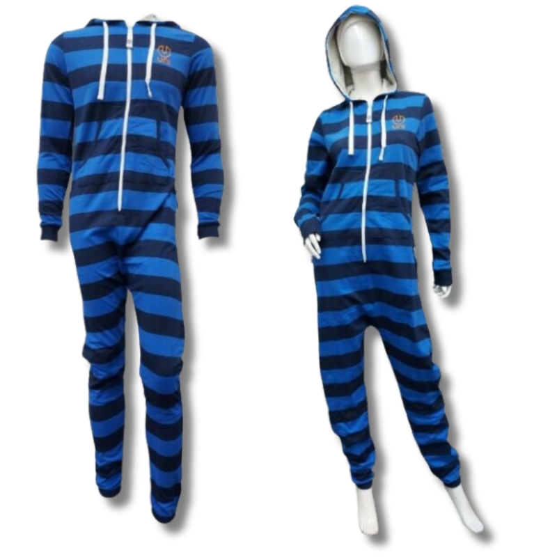 Wholesale Adult Onesie Blue Stripe (Size: XS XXL)