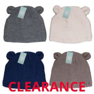 Wholesale Brand Name Infant Knit Toque with Ears, Asst. Colours (6-12 Months)