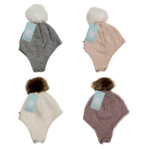 Wholesale Brand Name Infant Knit Toque with Pom Pom, Asst. Colours (12-24 Months)