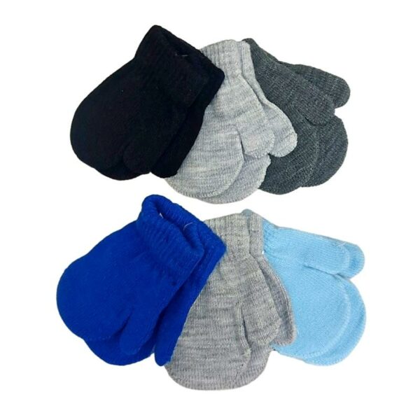 Wholesale Infant Knit Mittens, Asst. Colours, 3-Pack ($1.50 Each)