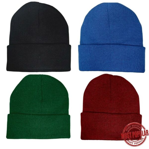 Wholesale Kid’s Knit Toques with Cuff, Asst Colours (Size 4-6 Years)