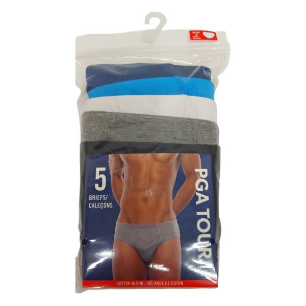 Wholesale Men’s Cotton Briefs- Asst Colours, 5-Pack - Size: S-XL ($2.75 Each) - Image 3