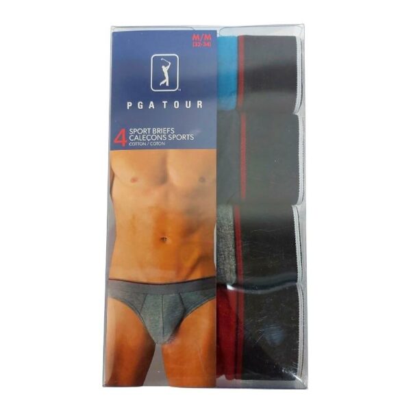 Wholesale Men’s Cotton Sports Briefs- Asst Colours, 4-Pack - Size: Medium ($2.75 Each) - Image 3