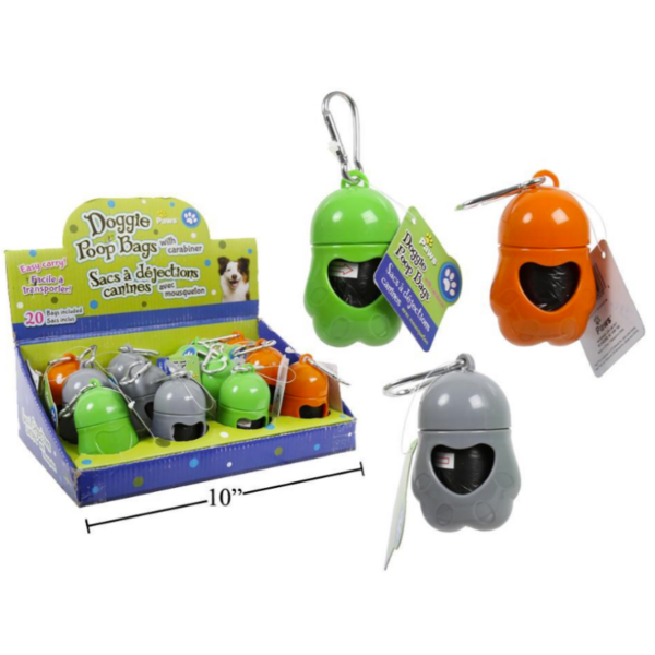 Wholesale Pet Clean Up Bag Holder with Carabiner - Asst. Colours