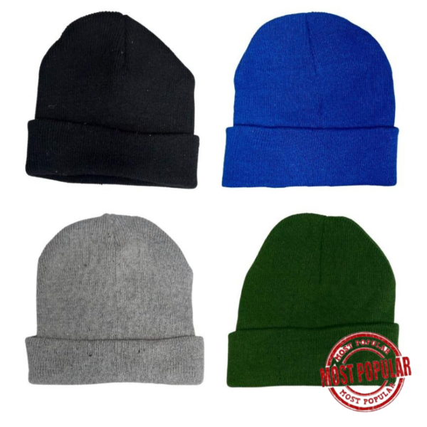 Wholesale Toddler Boy's Toque with Cuff – Asst Colours (Size 2-3 Years)