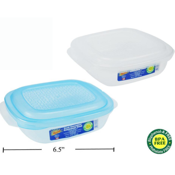Wholesale 650ml Square Food Storage - 2 Asst. Colours