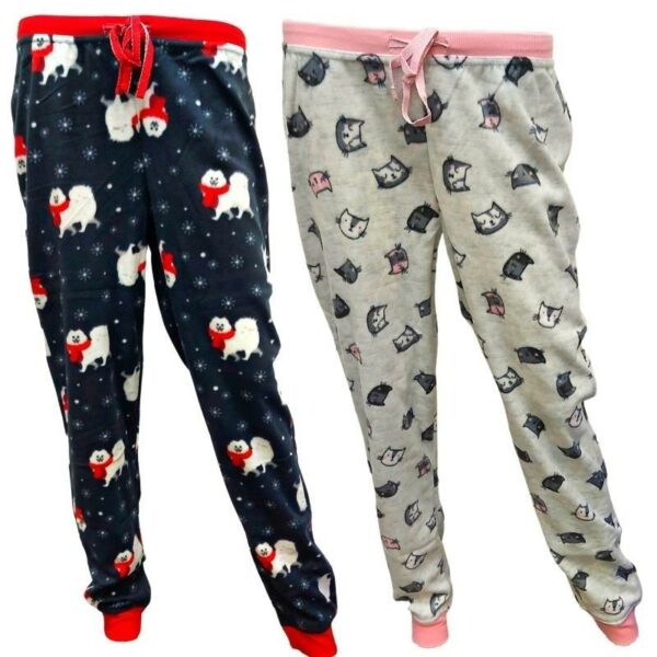 Wholesale Ladies Micro Fleece Printed PJ Pants (Size S-XL)