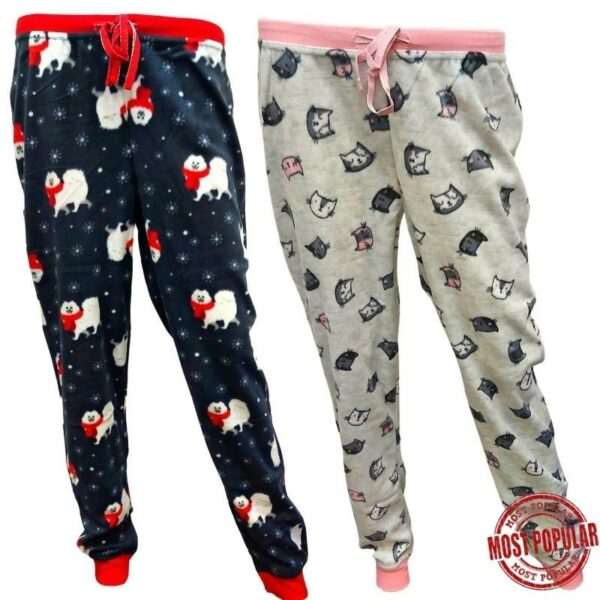 Wholesale Ladies Micro Fleece Printed PJ Pants (Size S-XL)