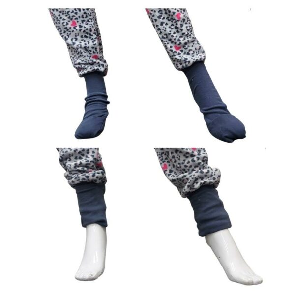 Wholesale Ladies Micro Polar Fleece Onesie - Grey/Pink Cheetah (Size: S - L) - Image 3