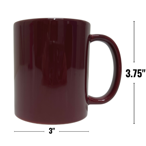 Wholesale Porcelain Burgundy Mug, 11oz