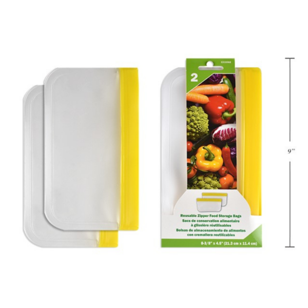 Wholesale Reusable Zipper Food Storage Bag, 2-Pack ($2.00 Each)
